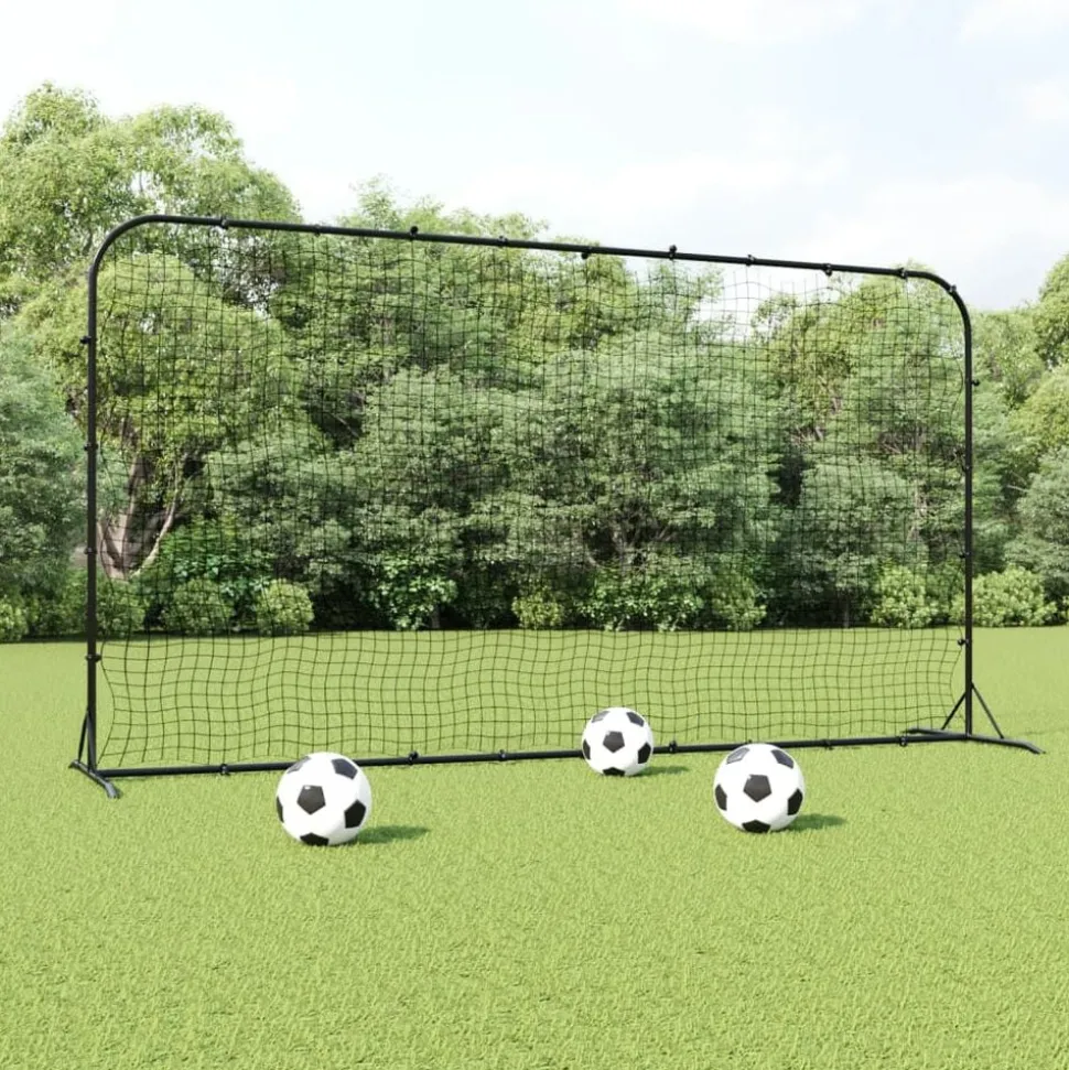 vidaXL Voetbal rebounder 366x90x183 cm HDPE zwart