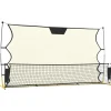 vidaXL Voetbal reboundnet 183x85x120 cm polyester zwart en geel