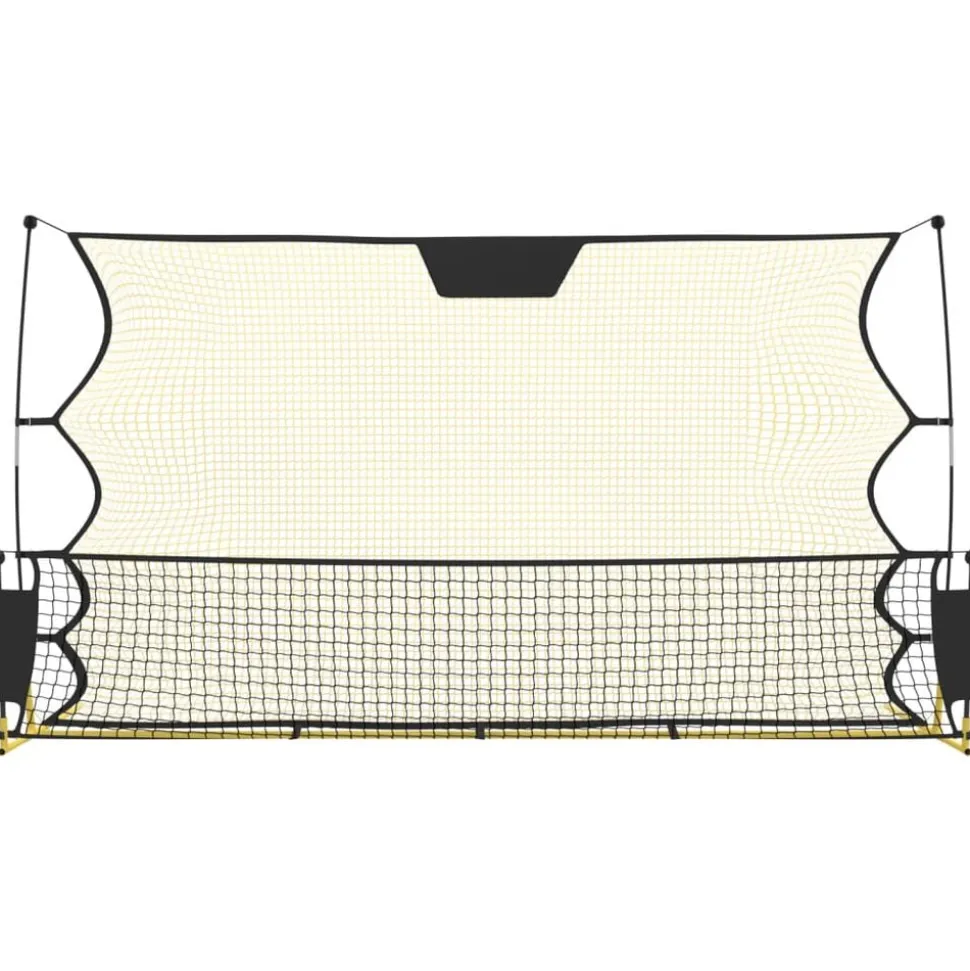 vidaXL Voetbal reboundnet 183x85x120 cm polyester zwart en geel