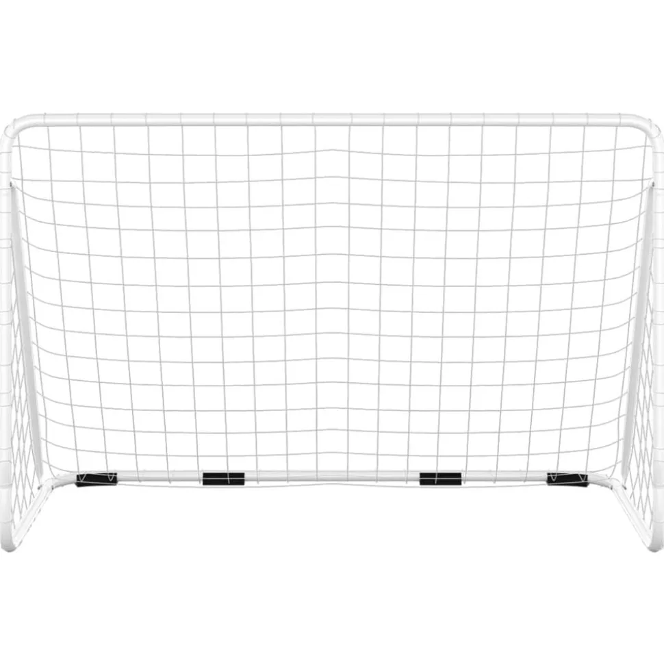 vidaXL Voetbaldoel met net 180x90x120 cm staal wit