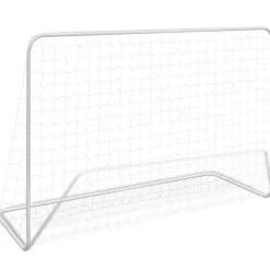 vidaXL Voetbaldoel met net 182x61x122 cm staal wit