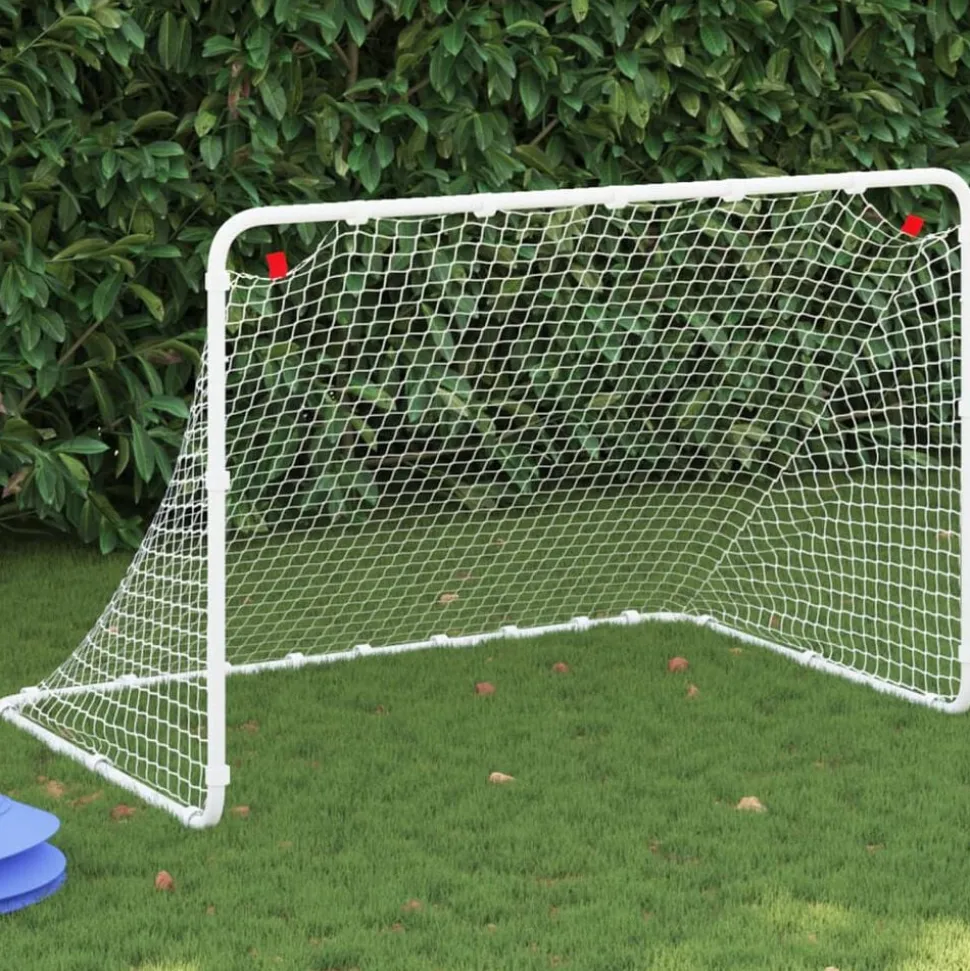 vidaXL Voetbaldoel Wit 122x81x81 cm Staal