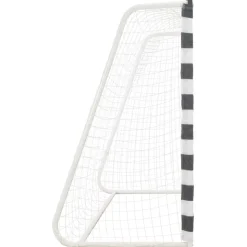 vidaXL Voetbaldoel 300x160x90 cm metaal zwart en wit