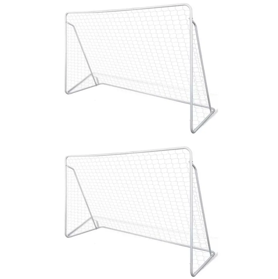 vidaXL Voetbalgoals 2 st 240x90x150 cm staal