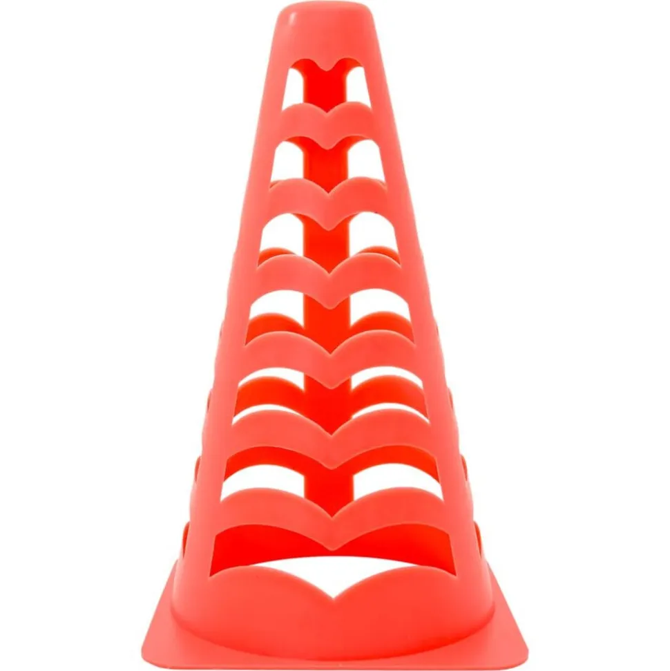 vidaXL Voetbalpionnen 6 st stapelbaar 13x13x22,5 cm oranje