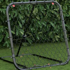 vidaXL Voetbalrebounder verstelbaar 84x73x60-80 cm staal zwart