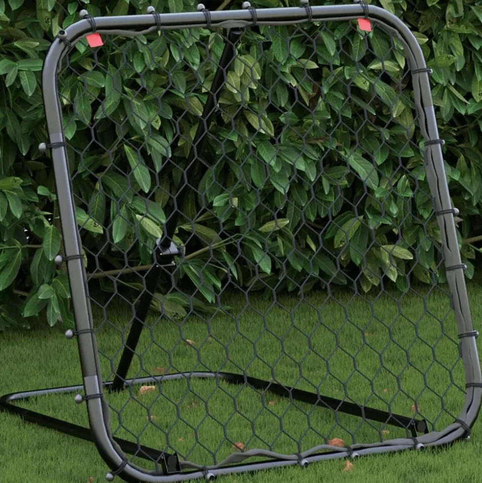 vidaXL Voetbalrebounder verstelbaar 84x73x60-80 cm staal zwart