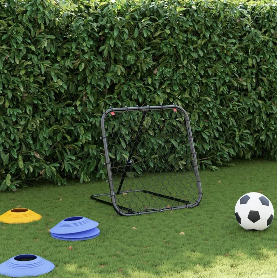 vidaXL Voetbalrebounder verstelbaar 84x73x60-80 cm staal zwart