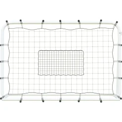 vidaXL Voetbalrebounder 184x61x123 cm staal en PE wit en zwart