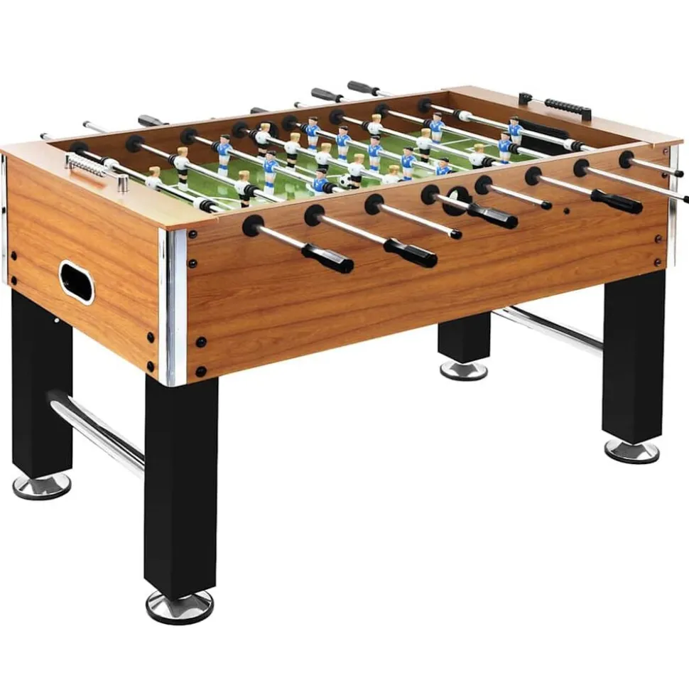 vidaXL Voetbaltafel 60 kg 140x74,5x87,5 cm staal lichtbruin en zwart