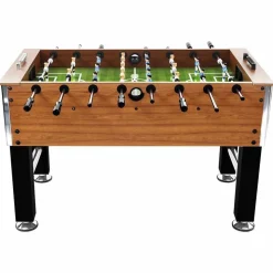 vidaXL Voetbaltafel 60 kg 140x74,5x87,5 cm staal lichtbruin en zwart