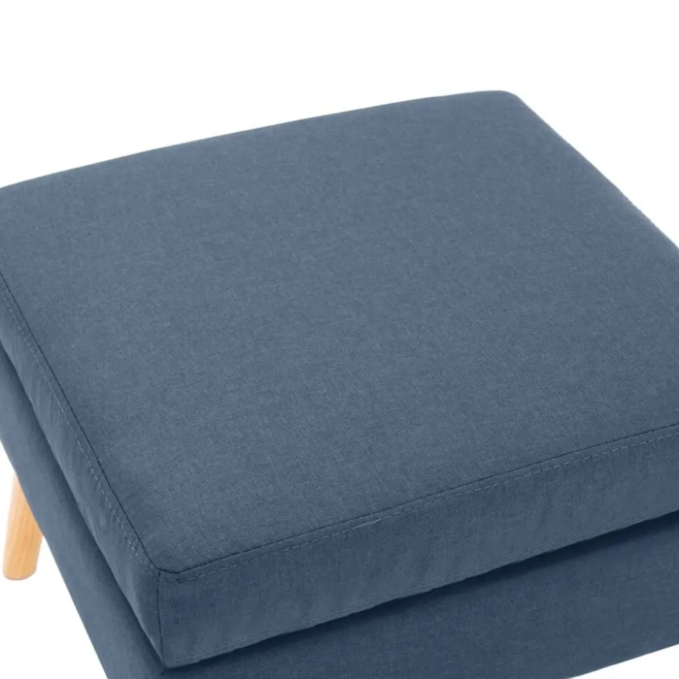 vidaXL Voetenbank stof blauw