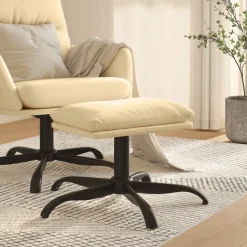 vidaXL Voetenbank 60x60x36 cm fluweel crèmewit