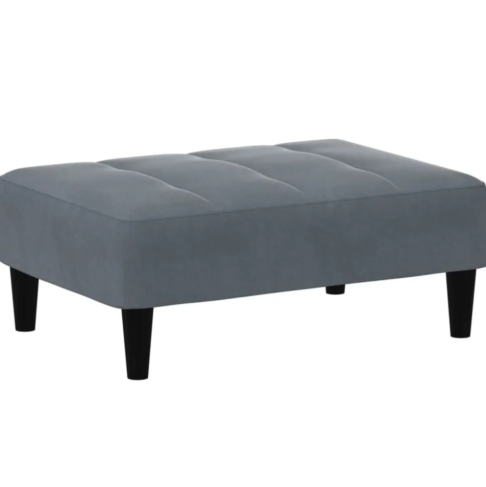 vidaXL Voetenbank 77x55x31 cm fluweel donkergrijs