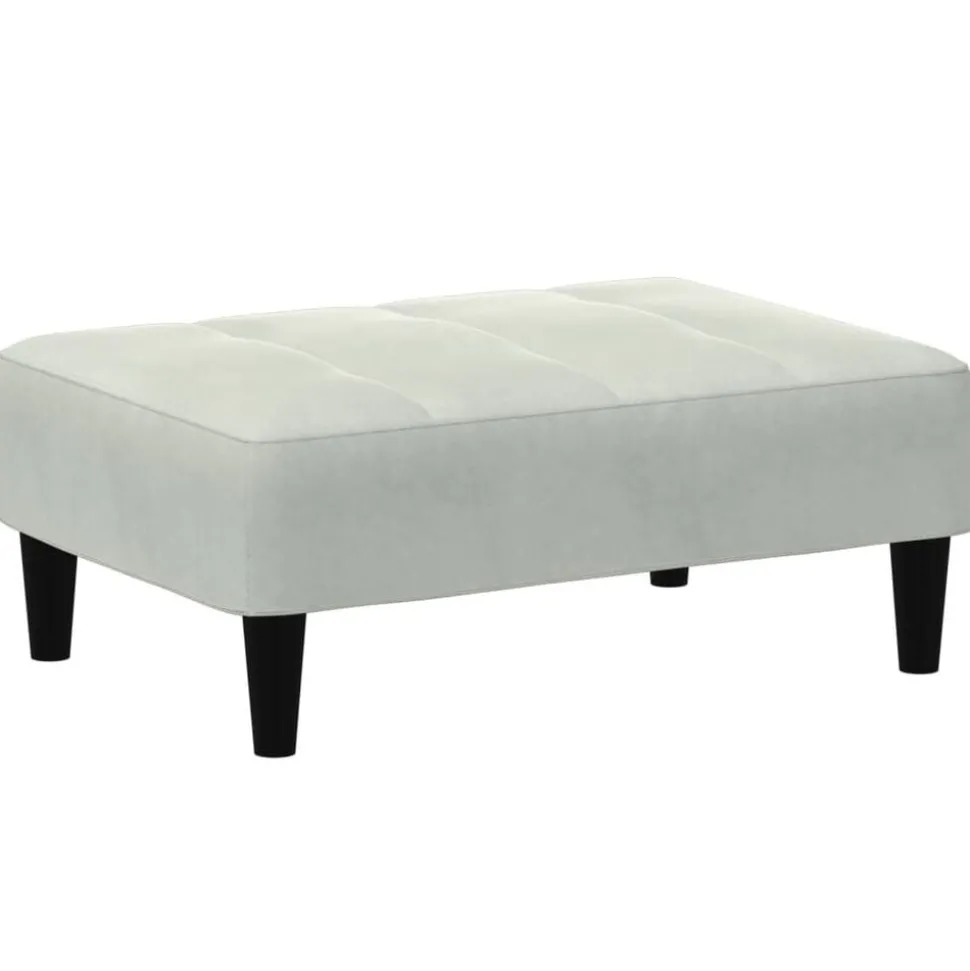 vidaXL Voetenbank 77x55x31 cm fluweel lichtgrijs