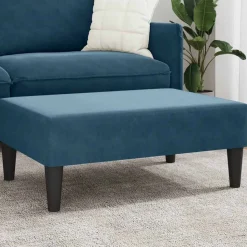 vidaXL Voetenbank 77x55x31 cm fluweel blauw