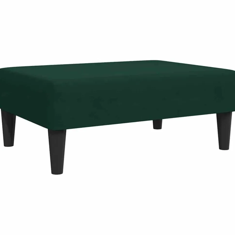 vidaXL Voetenbank 77x55x31 cm fluweel donkergroen
