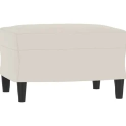 vidaXL Voetenbank 60x50x41 cm fluweel crèmekleurig