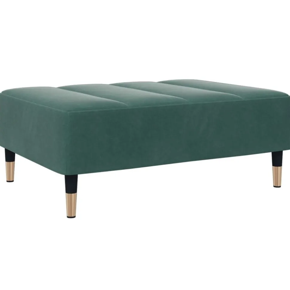 vidaXL Voetenbank 77x55x31 cm fluweel donkergroen