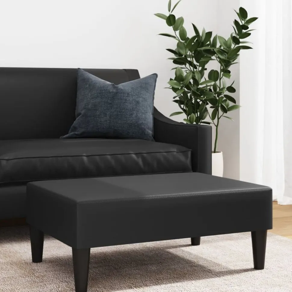 vidaXL Voetenbank 77x55x31 cm kunstleer zwart