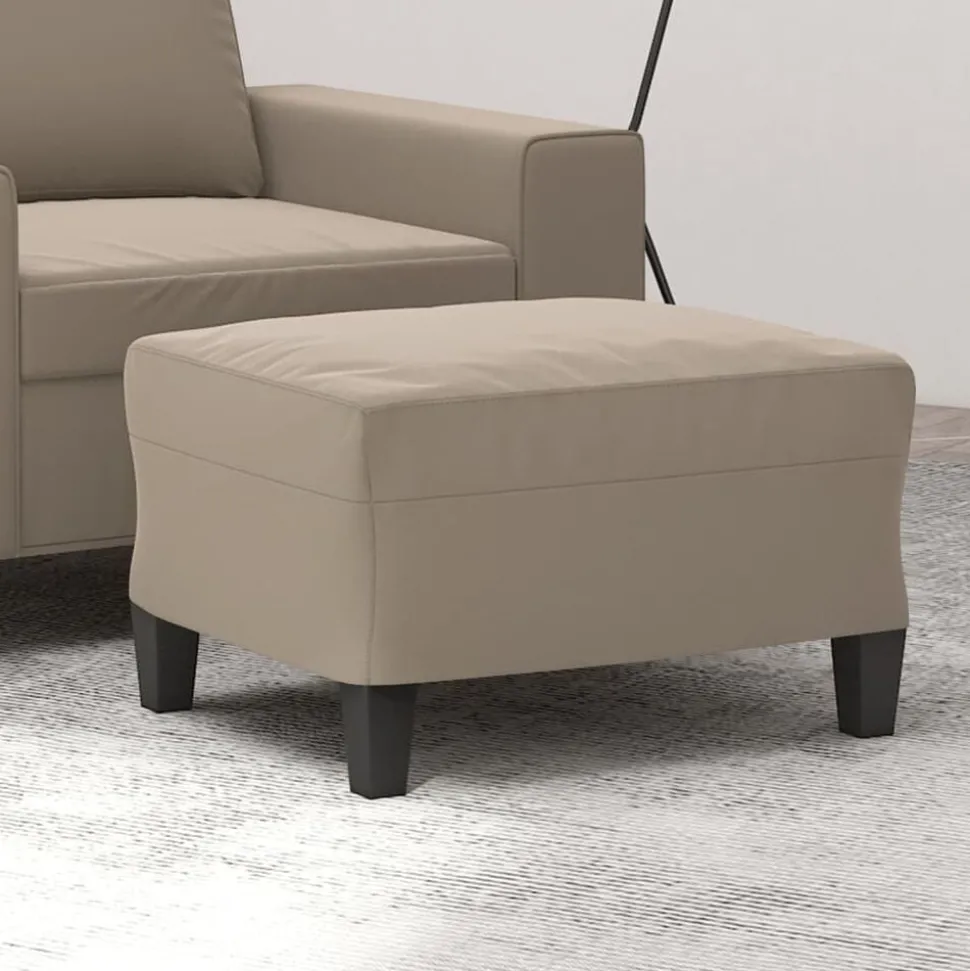 vidaXL Voetenbank 60x50x41 cm microvezelstof taupe