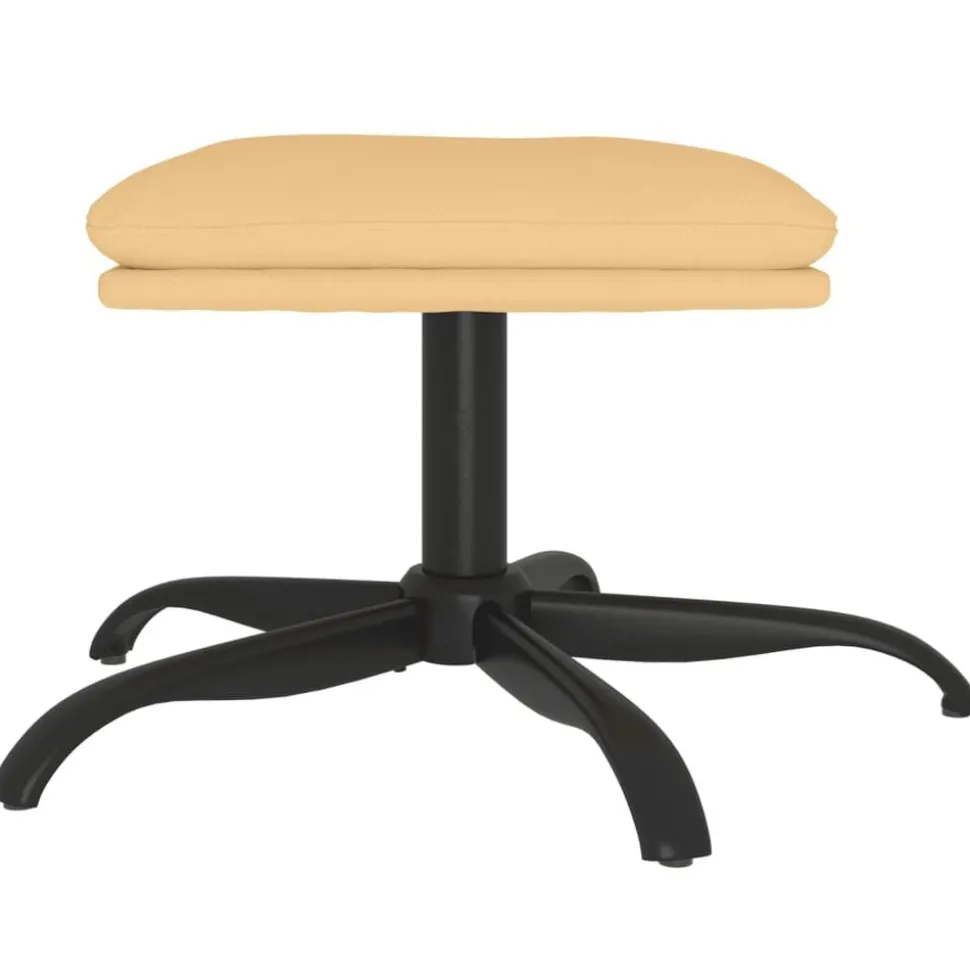vidaXL Voetenbank 60x60x36 cm microvezelstof crèmekleurig