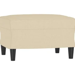 vidaXL Voetenbank 60x50x41 cm stof crèmekleurig