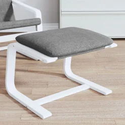 vidaXL Voetenbank 51x41x40 cm stof donkergrijs