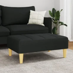 vidaXL Voetenbank 77x55x31 cm stof zwart
