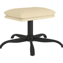 vidaXL Voetenbank 60x60x36 cm stof crèmekleurig