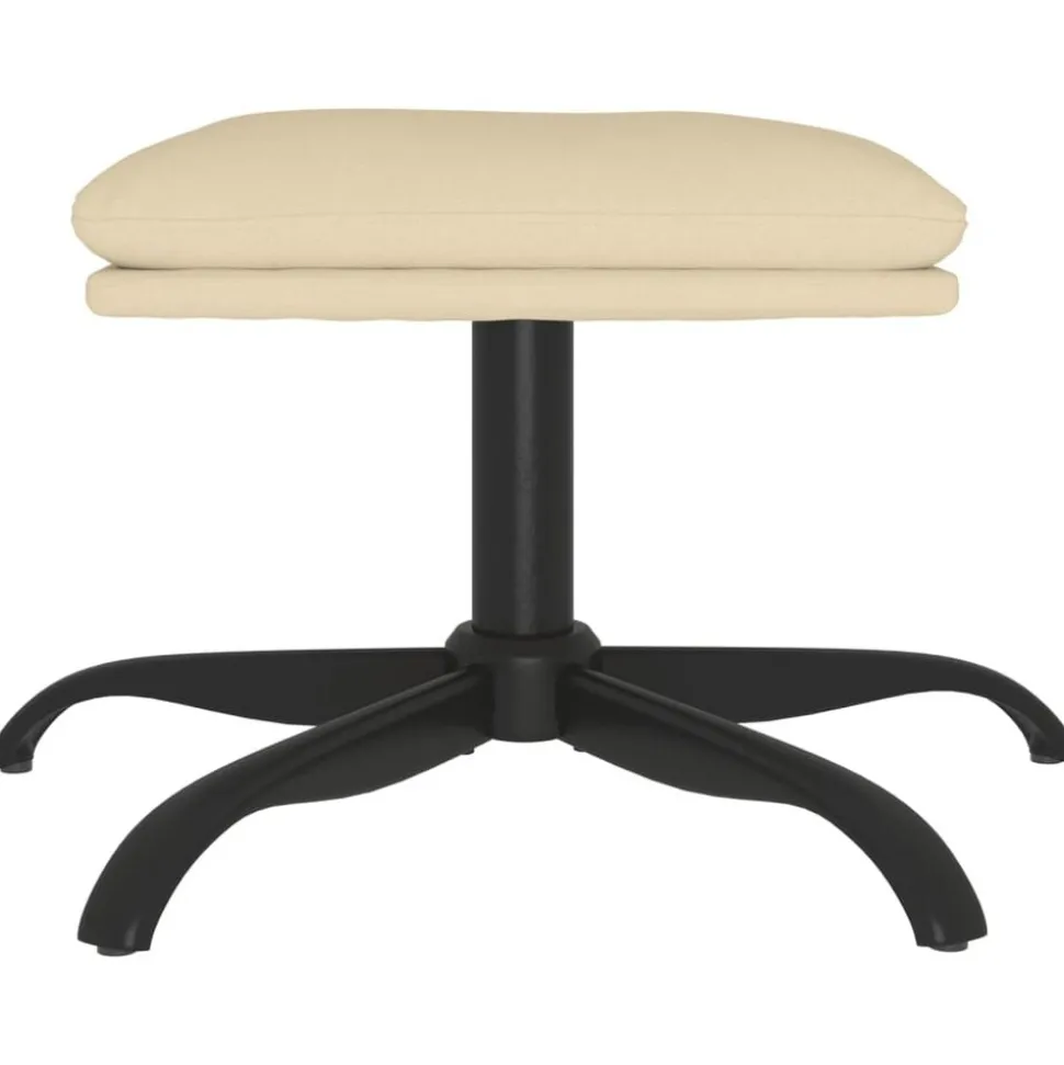 vidaXL Voetenbank 60x60x36 cm stof crèmekleurig