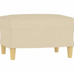 vidaXL Voetenbank 60x50x41 cm stof crèmekleurig