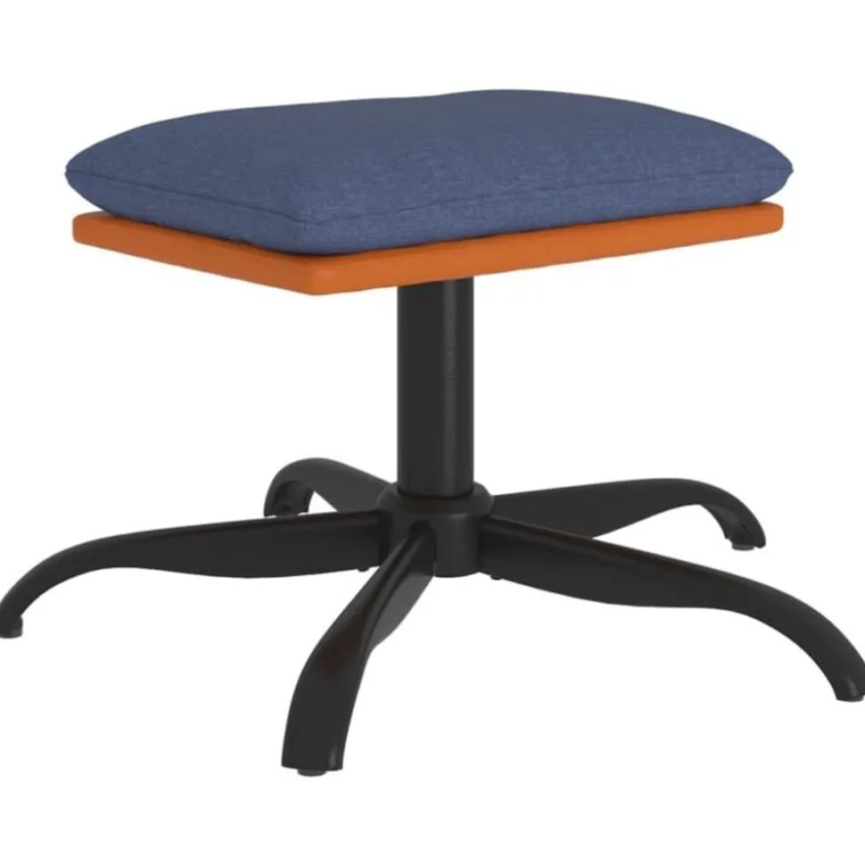 vidaXL Voetenbank 60x60x36 cm stof en kunstleer blauw