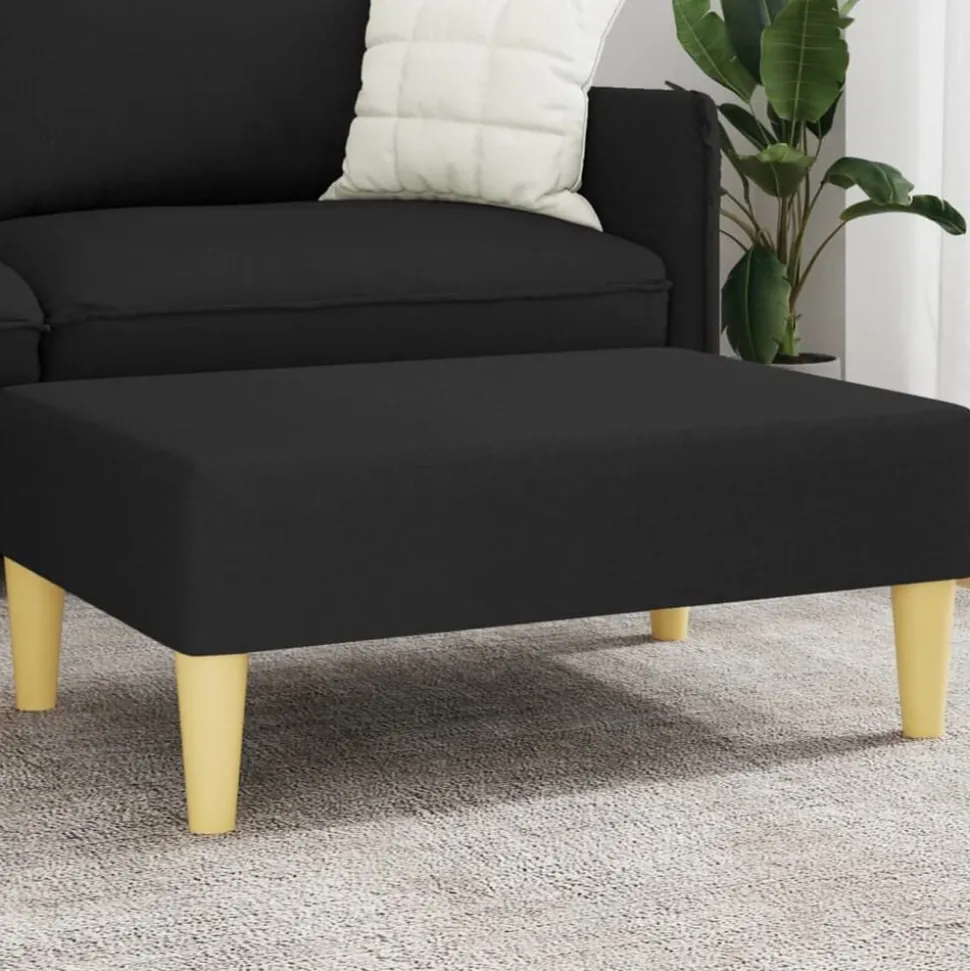 vidaXL Voetenbank 77x55x31 cm stof zwart