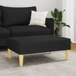 vidaXL Voetenbank 77x55x31 cm stof zwart