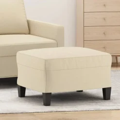 vidaXL Voetenbank 60x50x41 cm stof crèmekleurig