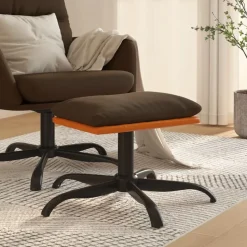 vidaXL Voetenbank 60x60x36 cm stof en kunstleer bruin