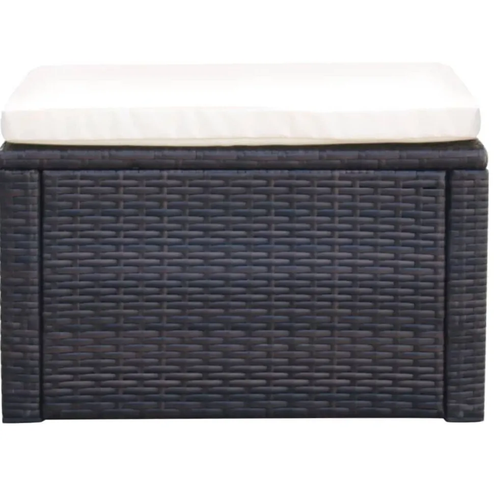 vidaXL Voetenbank/poef bruin 53x53x30 cm poly rattan