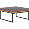 vidaXL Voetensteun met kussen 66x66x36 cm acaciahout donkergrijs