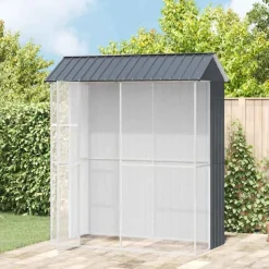 vidaXL Vogelkooi Antraciet 215 x 110 x 247 cm Gegalvaniseerd staal