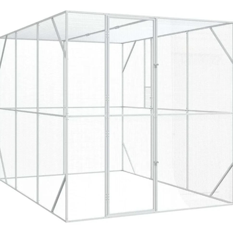 vidaXL Vogelkooi Antraciet 210 x 304 x 213 cm Gegalvaniseerd staal