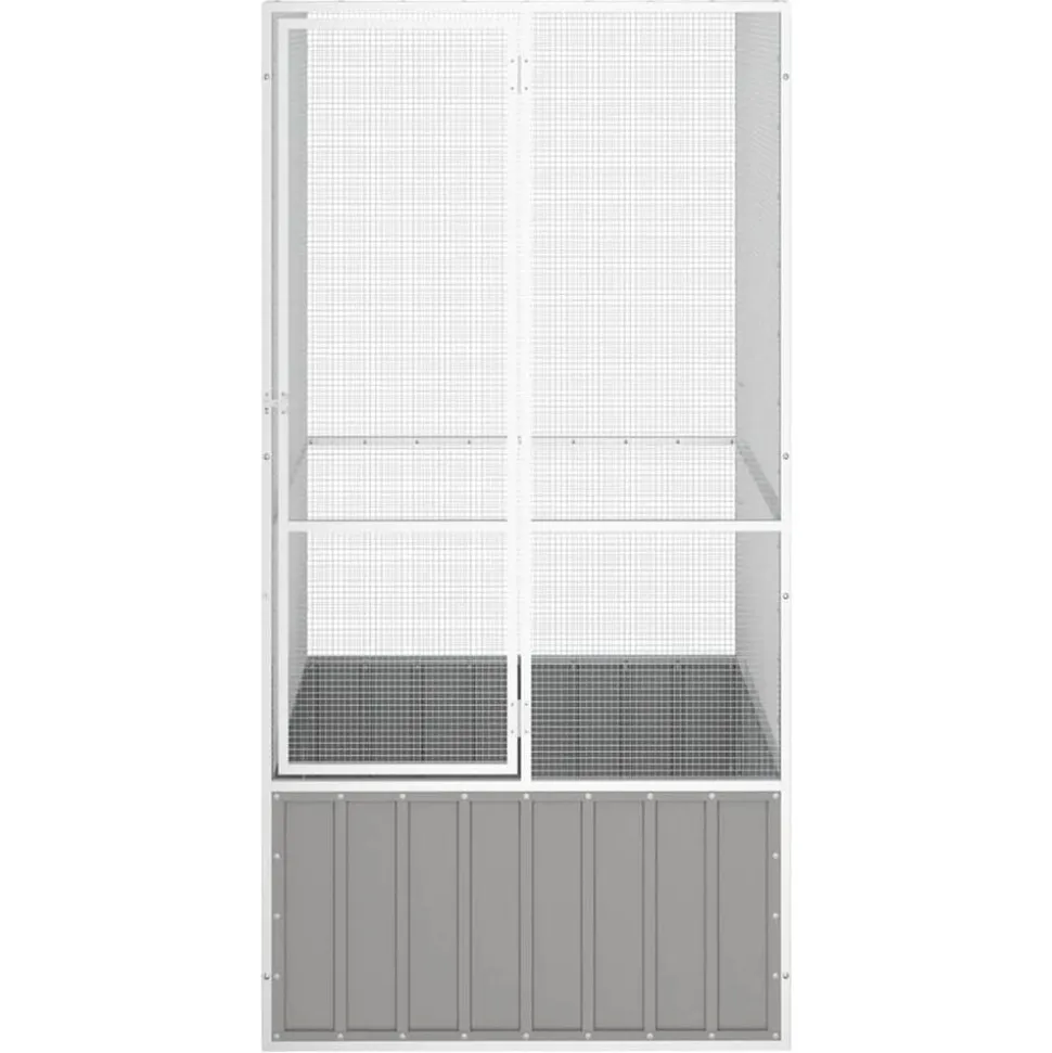 vidaXL Vogelkooi 111x107x211,5 cm gegalvaniseerd staal grijs