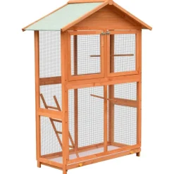 vidaXL Vogelkooi 125,5x59,5x164 cm massief grenen- en vurenhout
