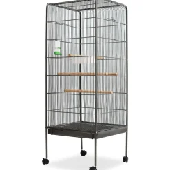 vidaXL Vogelkooi 54x54x146 cm staal zwart