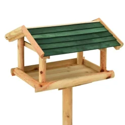 vidaXL Vogelvoeder met standaard 37x28x100 cm massief vurenhout