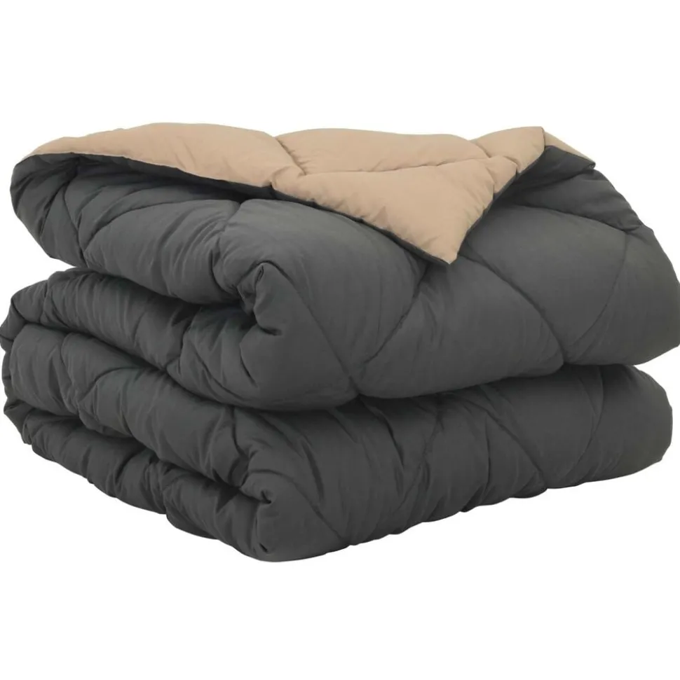 vidaXL Vol jaar dekbed Antraciet en Taupe 135 x 200 cm Microfiber