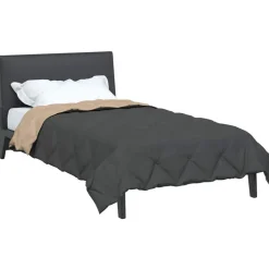 vidaXL Vol jaar dekbed Antraciet en Taupe 135 x 200 cm Microfiber