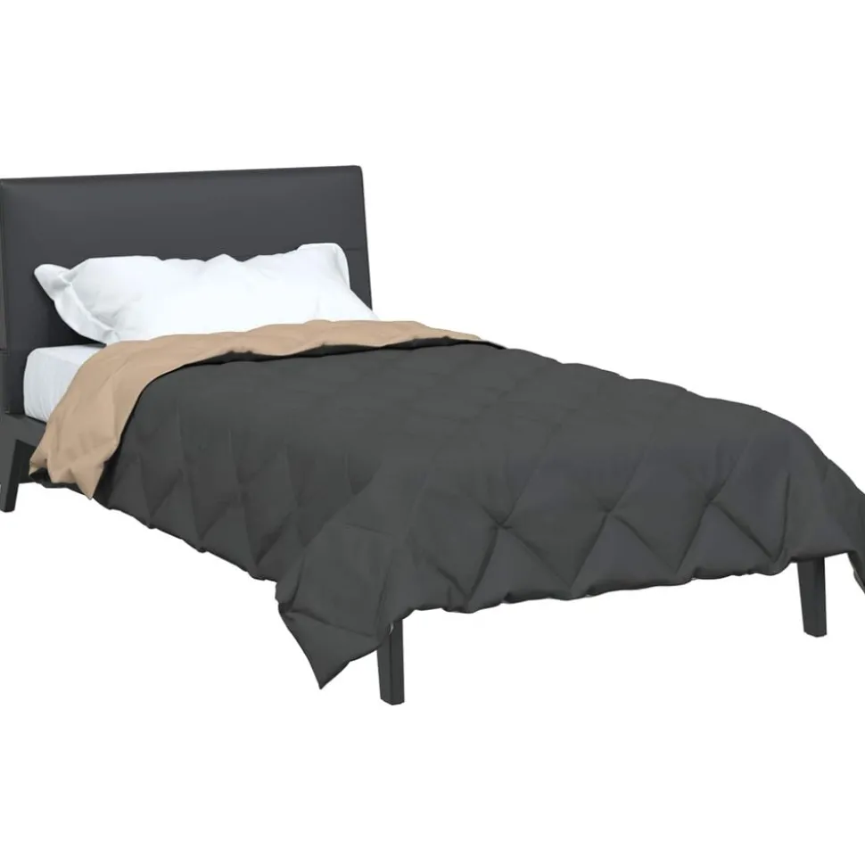 vidaXL Vol jaar dekbed Antraciet en Taupe 135 x 200 cm Microfiber