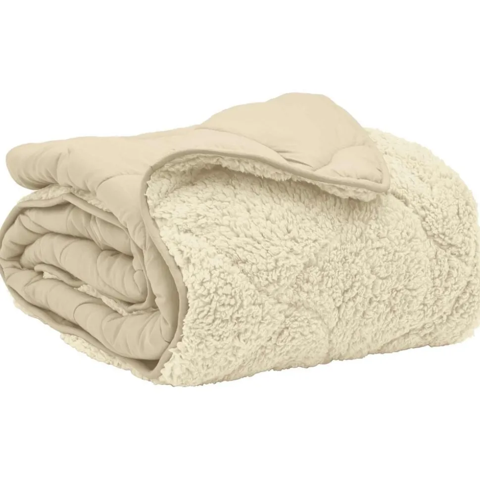 vidaXL Vol jaar dekbed Crème 140 x 200 cm Microfiber en Teddy fleece