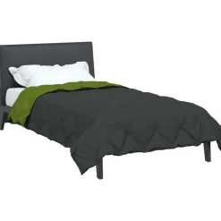 vidaXL Vol jaar dekbed Groen en Antraciet 135 x 200 cm Microfiber